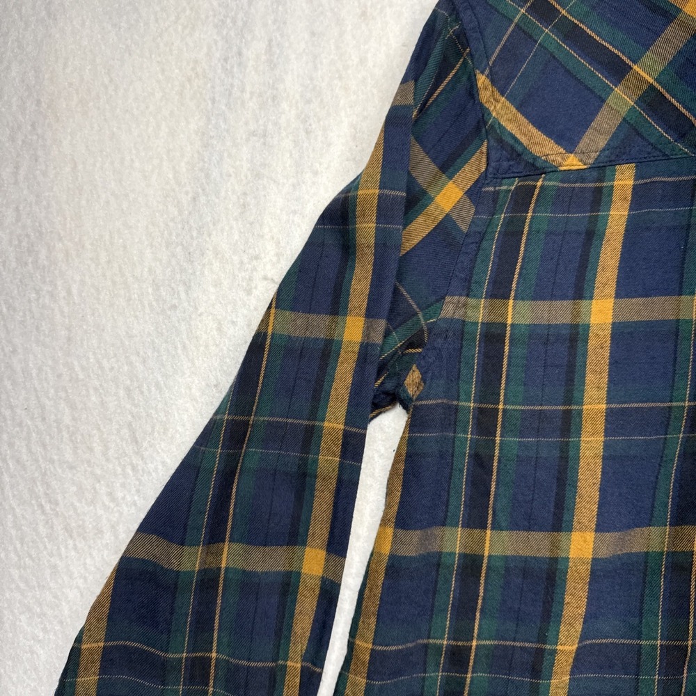Lucky Brand Blue Womens Plaid Flannel long sleeve Top Shirt M Medium - Picture 8 of 12